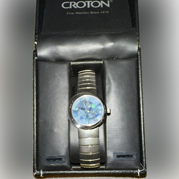 NEW Never Worn MOSAIC Fire OPAL Watch by CROTON Box SWISS...